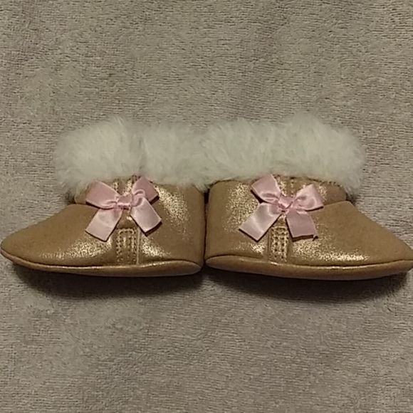 0-3 Months Child of Mine Gold & Pink Baby Boots - Picture 7 of 8